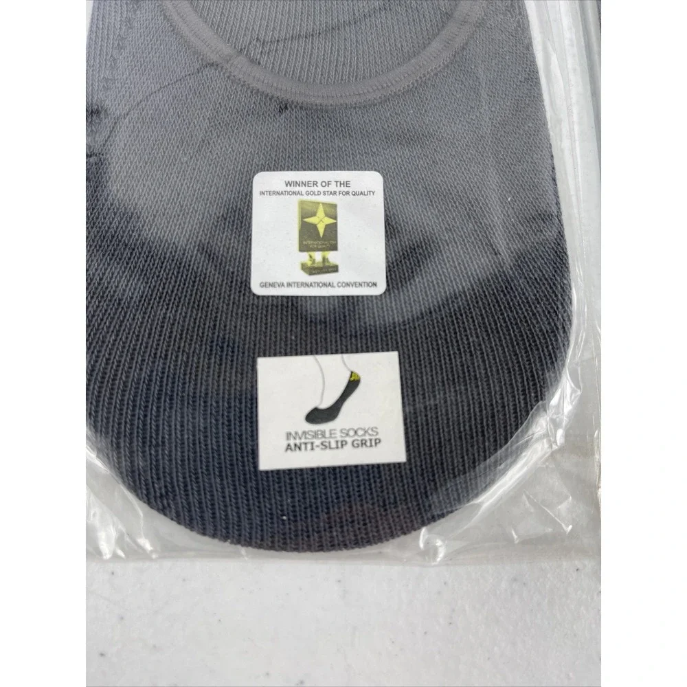 Supersox Lot Of 3‎ Mens Gray Medium Invisible Cotton Socks Seamless 8-10